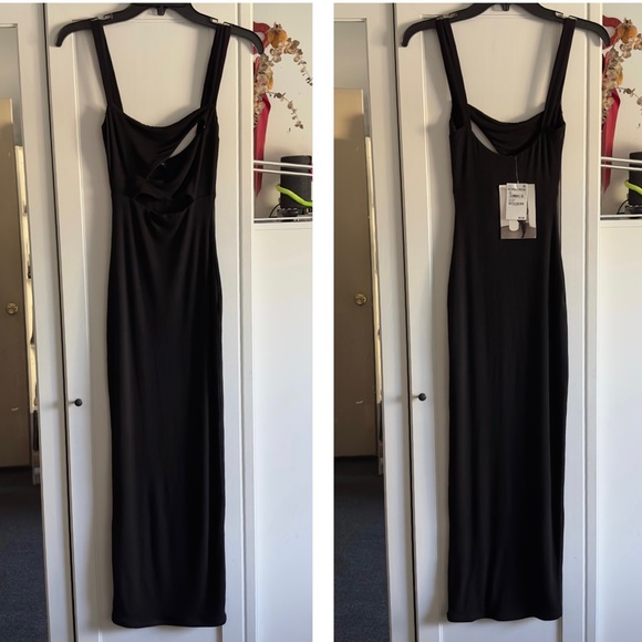 Naked Wardrobe Black Cutout Midi Dress NWT - Picture 2 of 10